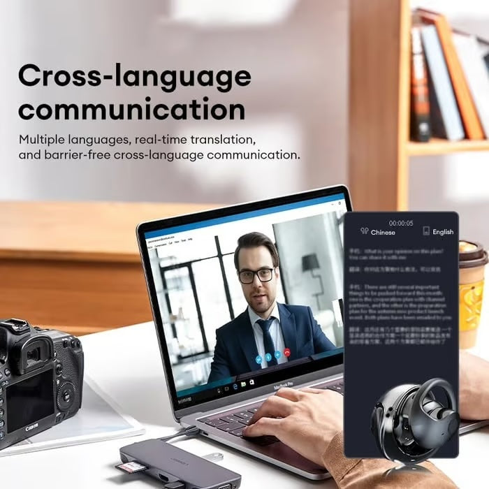 AI-Powered Bluetooth Translation Earbuds ~ Effortless Conversations in 75+ Languages-