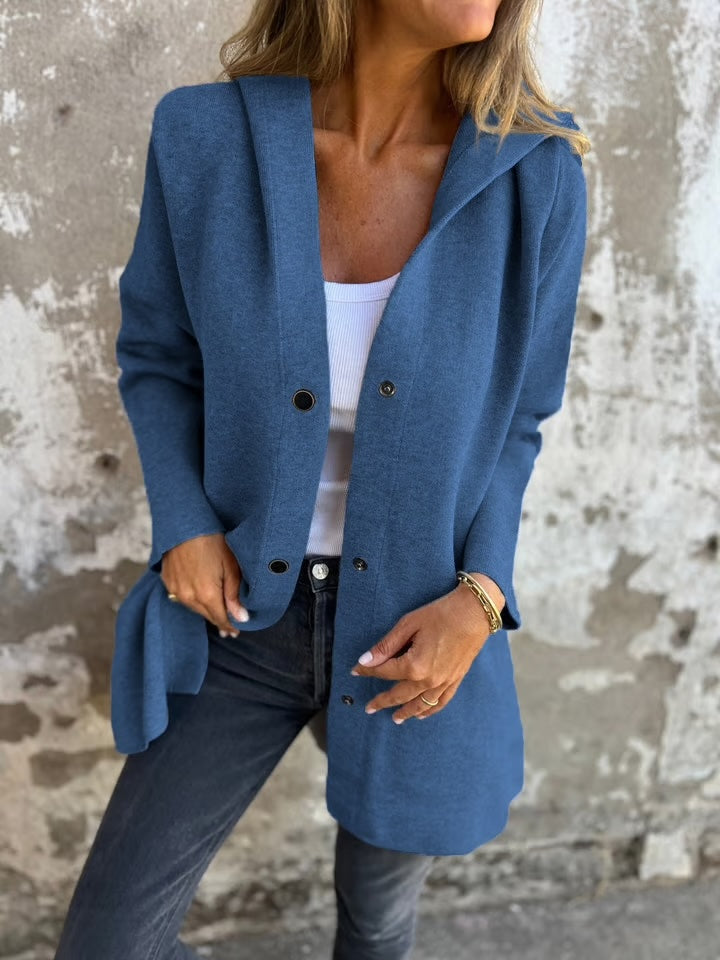 Casual Single Breasted Hooded Jacket ~ Throw-on style for breezy spring & autumn days