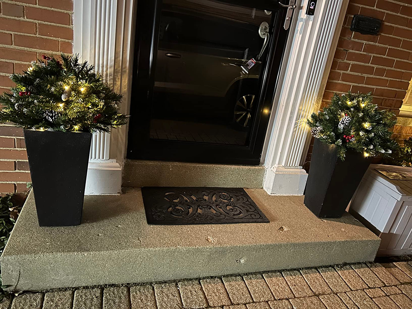 Pre-lit Artificial Christmas Tree Urn Filler ~ Weatherproof sparkle for entryways and patios~