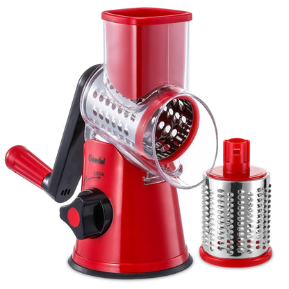 3 in 1 Rotary Cheese Grater Vegetable Slicer ~ Effortless food prep in seconds