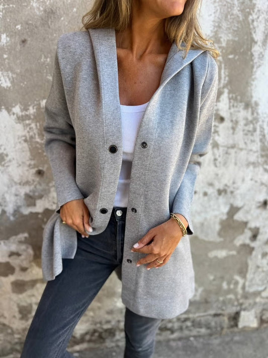 Casual Single Breasted Hooded Jacket ~ Throw-on style for breezy spring & autumn days