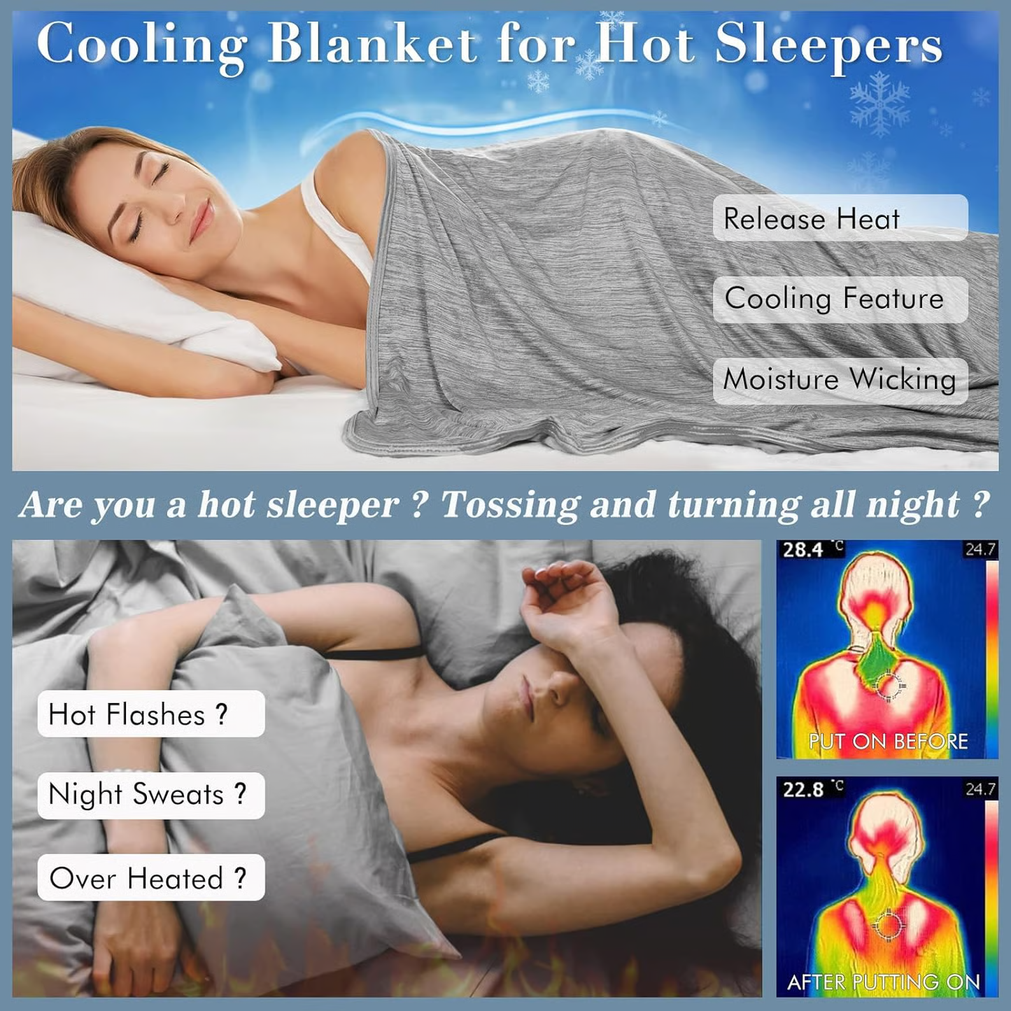 Summer Cooling Blanket ~ Instantly chill your nights, sleep dry and deep`